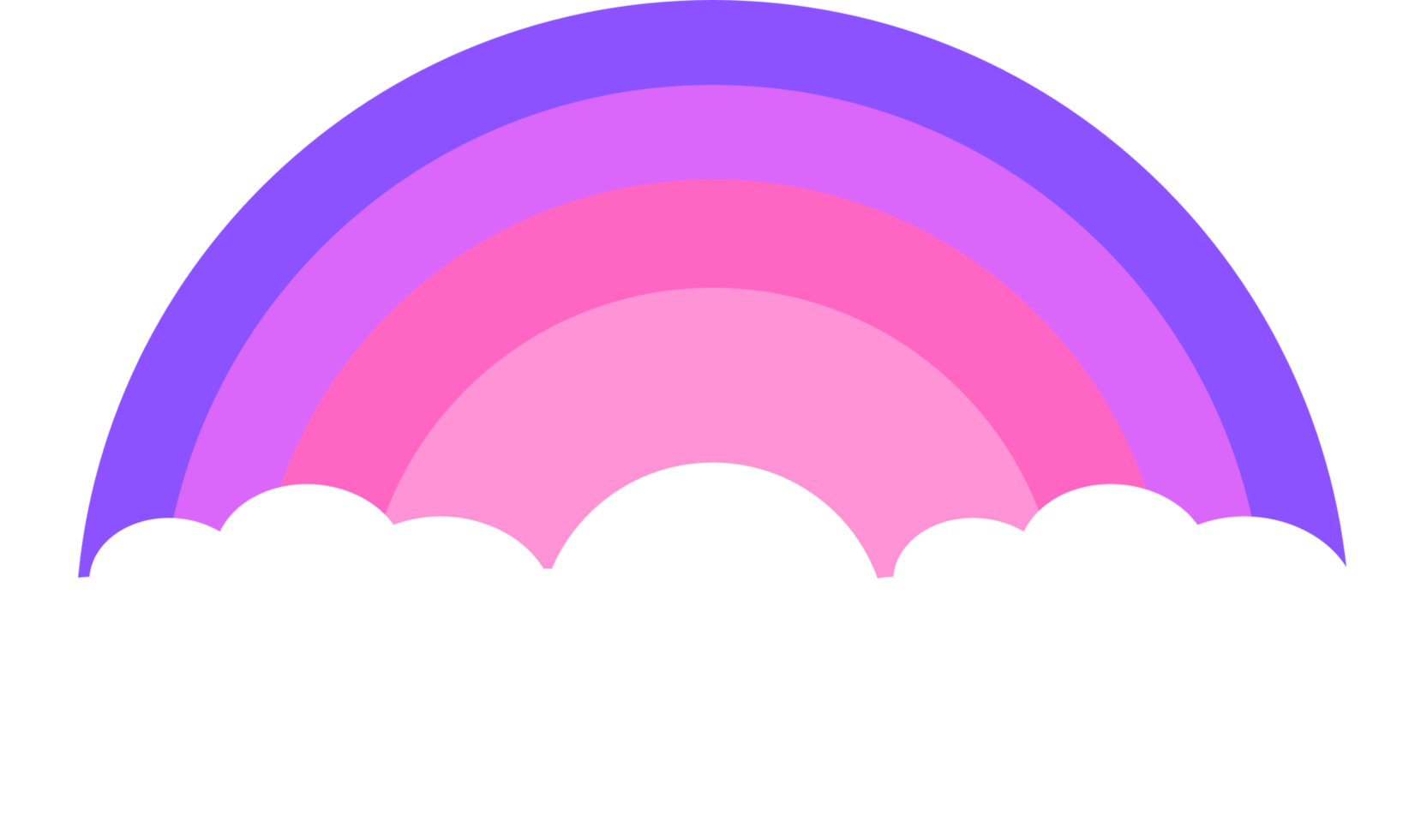 Rainbow with cloud pink purple style, element for decoration png