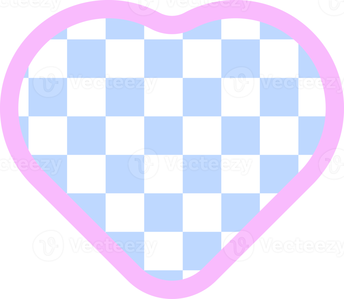 carino cuore forma scacchiera, dama, percalle, plaid, tartan decorazione png