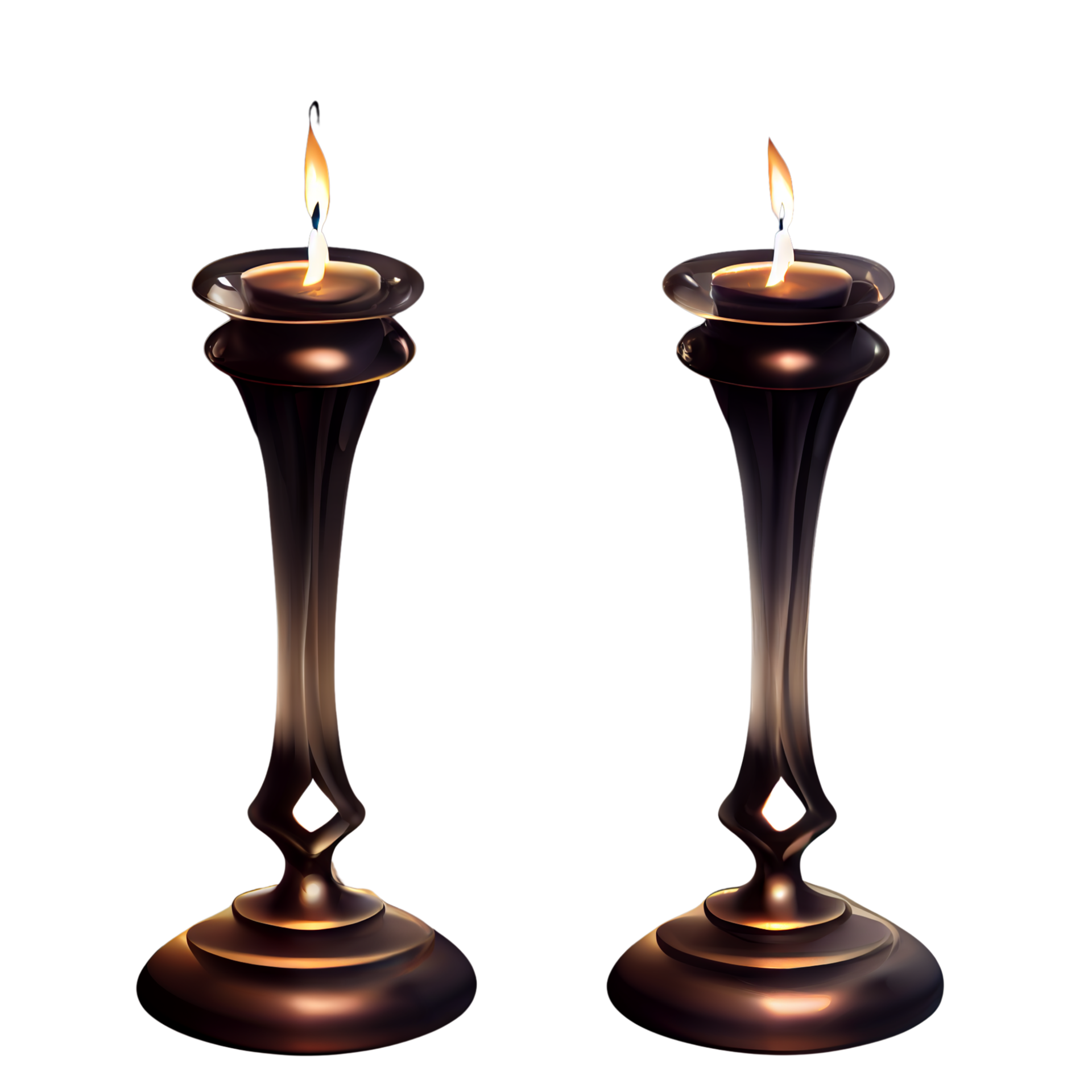 Dark Candlesticks with Burning Candles 12682175 PNG