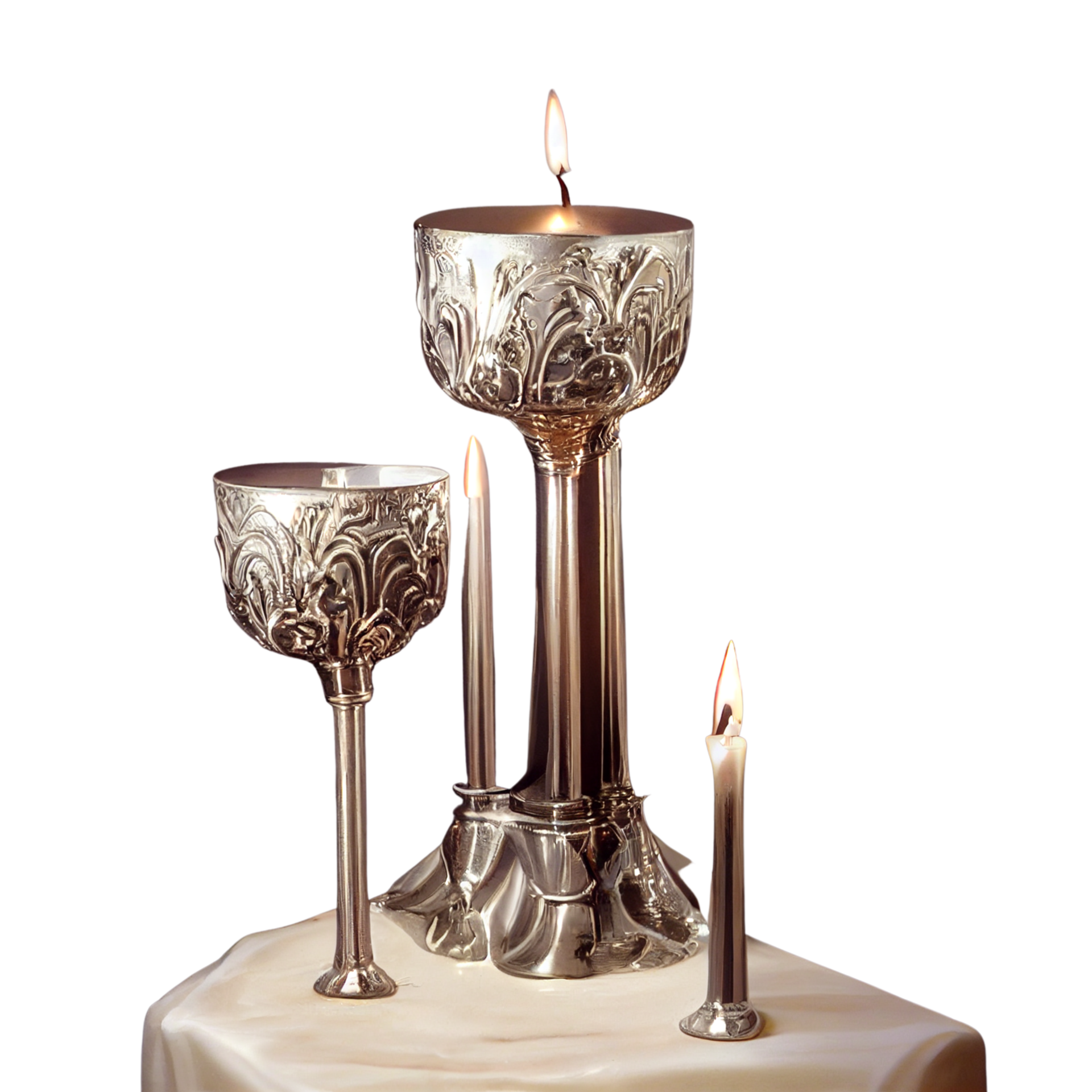 Artistic Candlesticks with Candles 12682181 PNG