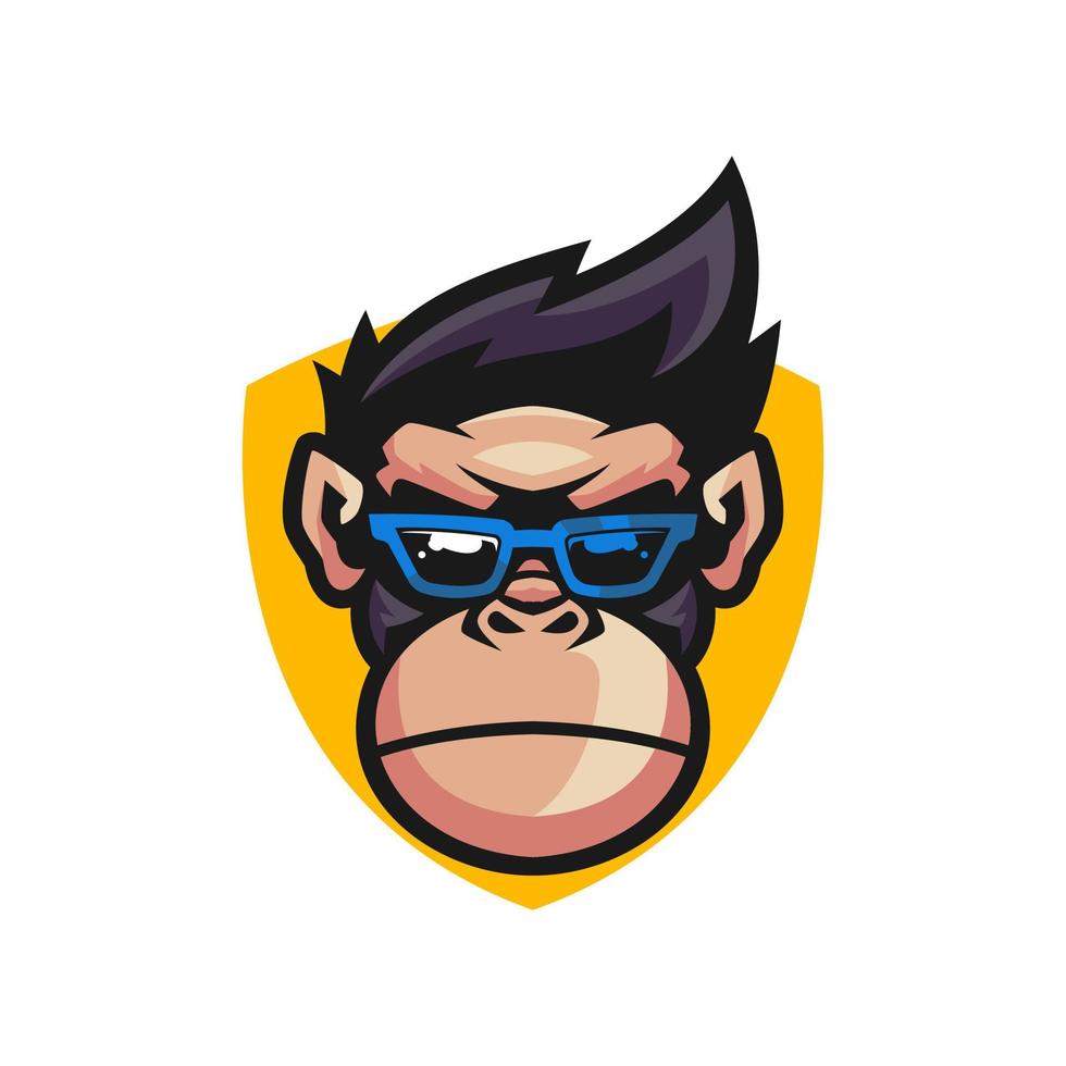 diseño fresco del logotipo del vector de la mascota del mono