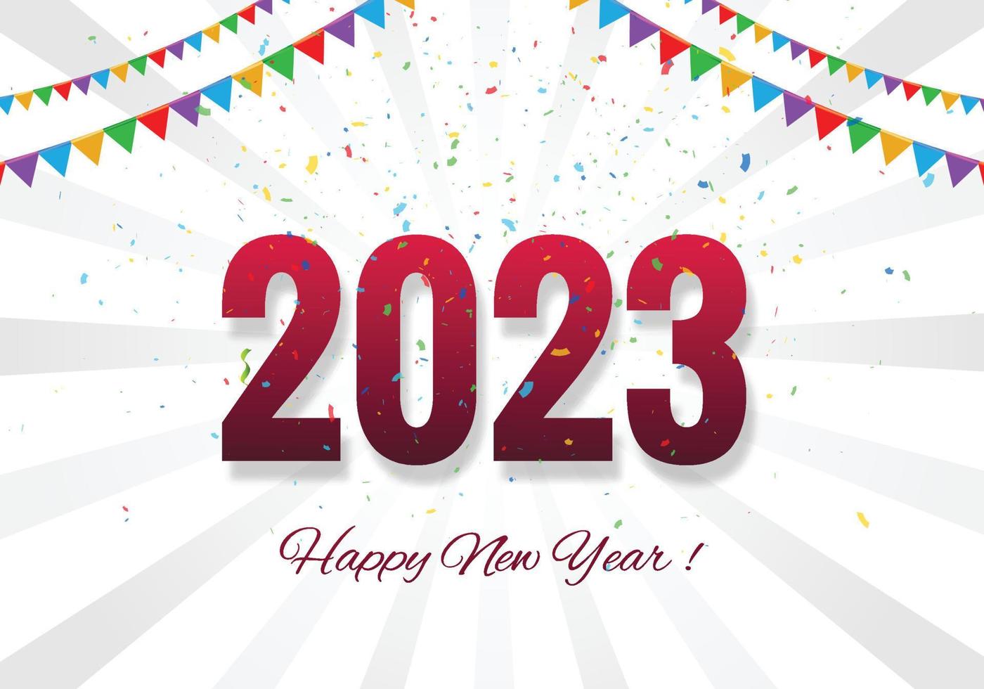 feliz año nuevo 2023 tarjeta vacaciones hermosa celebración fondo vector