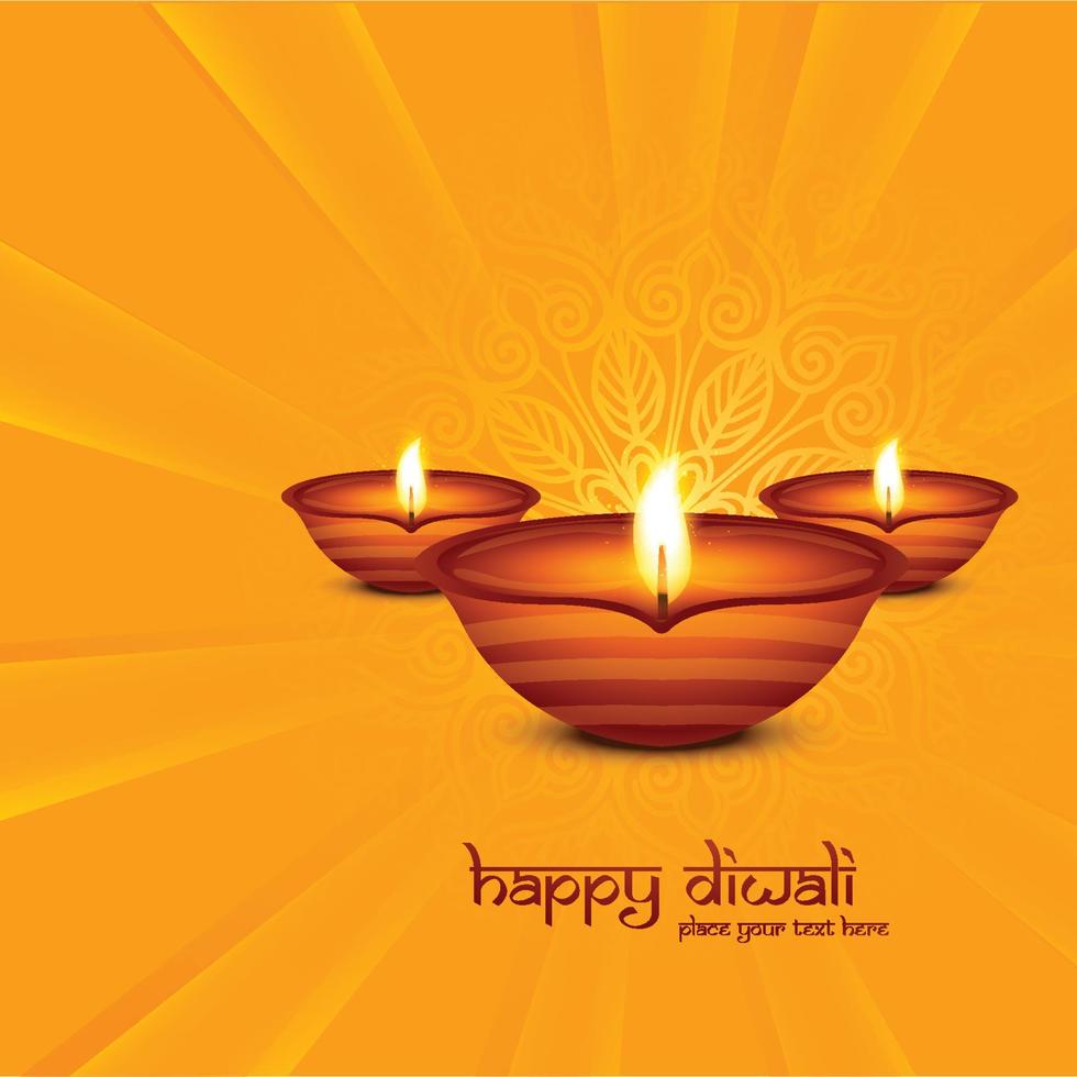 Illustration or greeting card for happy diwali festival holiday background vector