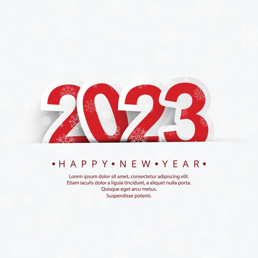 Happy new year 2023 card holiday with white background vector