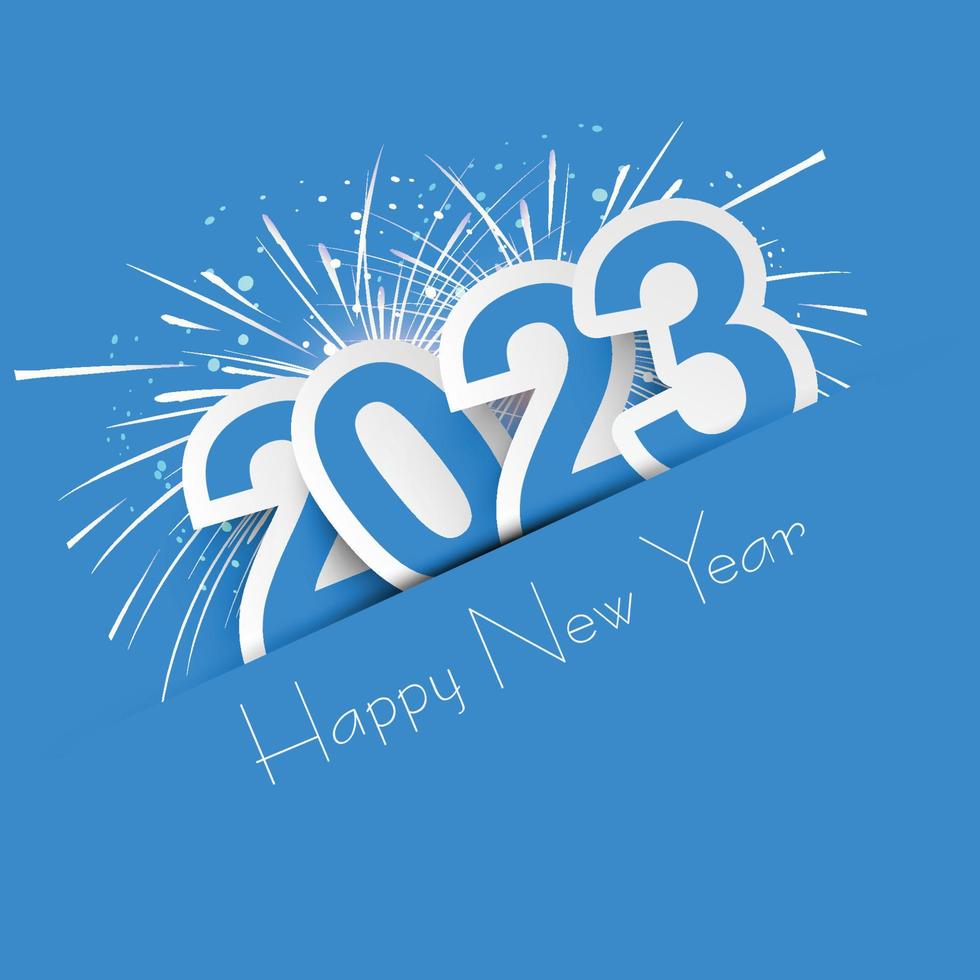 hermoso diseño de vacaciones de celebración de tarjeta de año nuevo 2023 vector