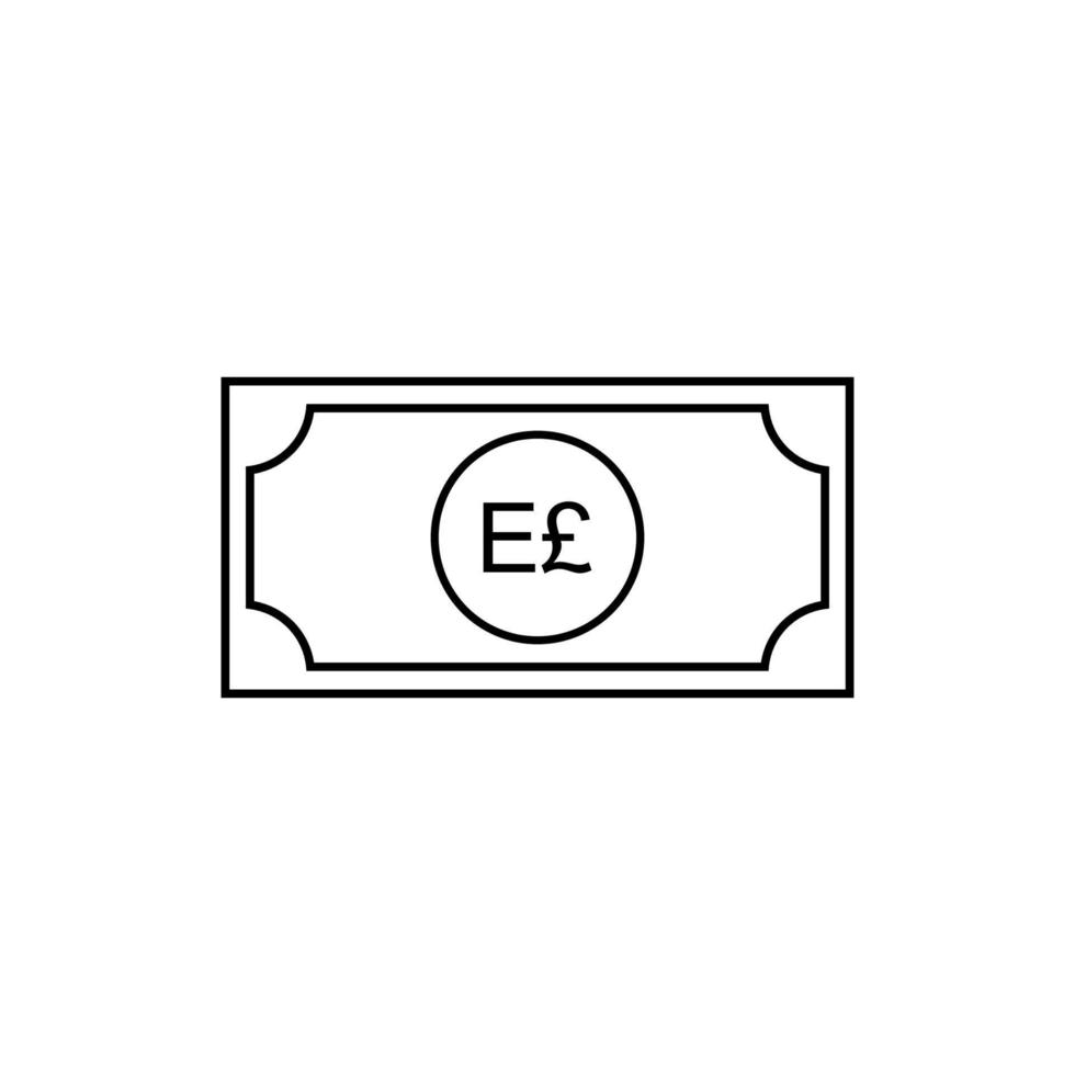 Símbolo de icono de moneda de Egipto, libra egipcia, egp. ilustración vectorial vector