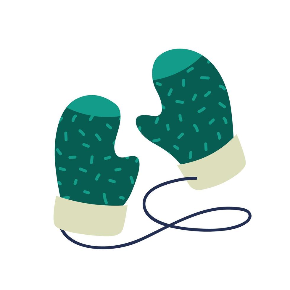 Mittens. Element of winter clothes. Vector image.