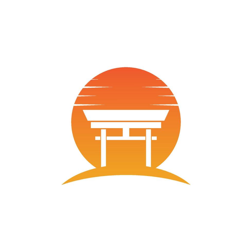 icono de puerta torii vector