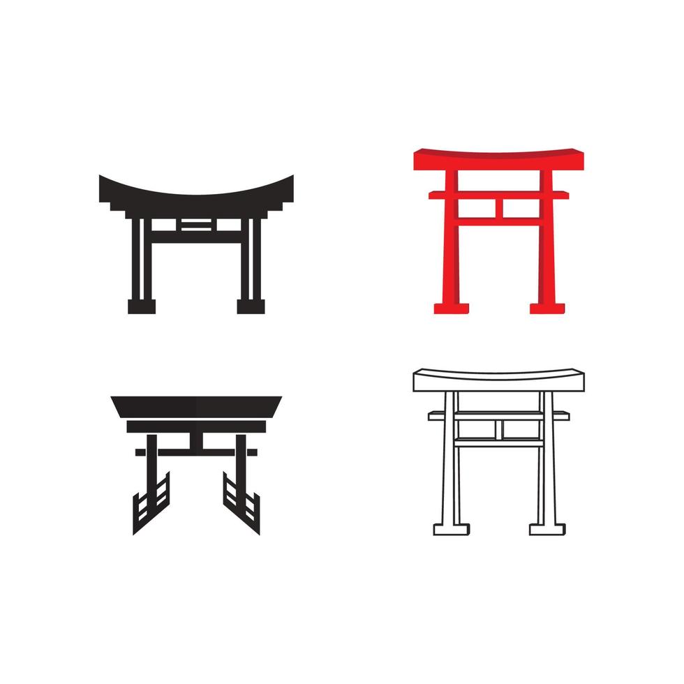 icono de puerta torii vector