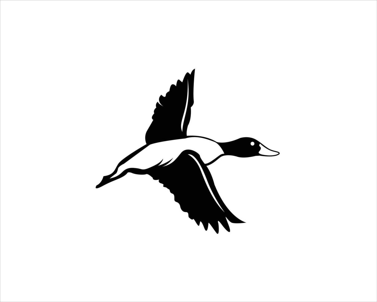simple flying swan logo vector