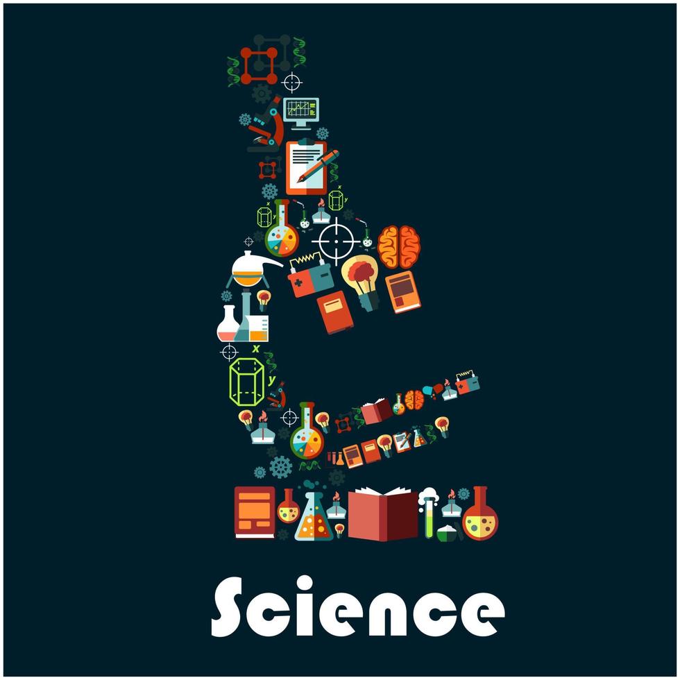 Science poster with microscope symbol vector