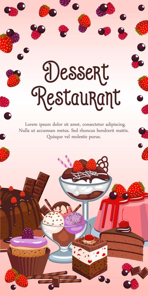Bakery dessert vector banner for restaurant