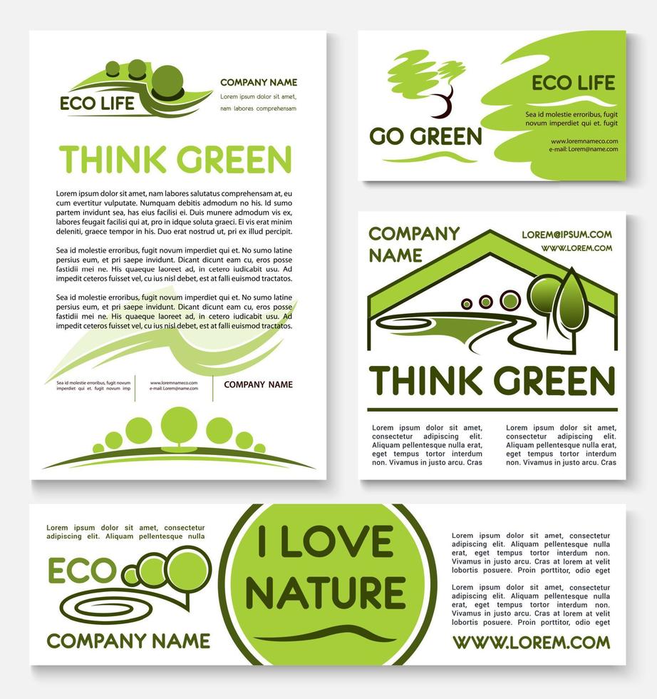 Eco green business banner template set design vector