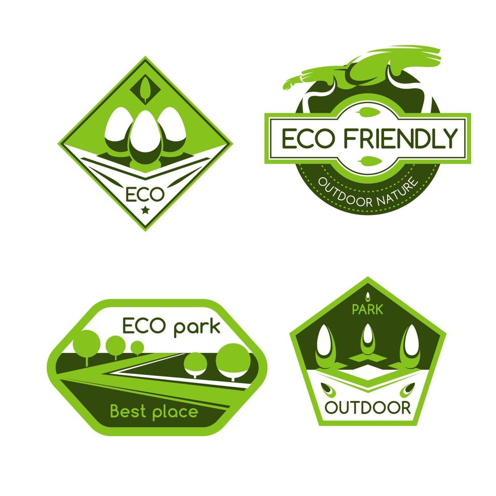 etiqueta del parque de la ciudad ecológica para el diseño de la ecología y la naturaleza vector