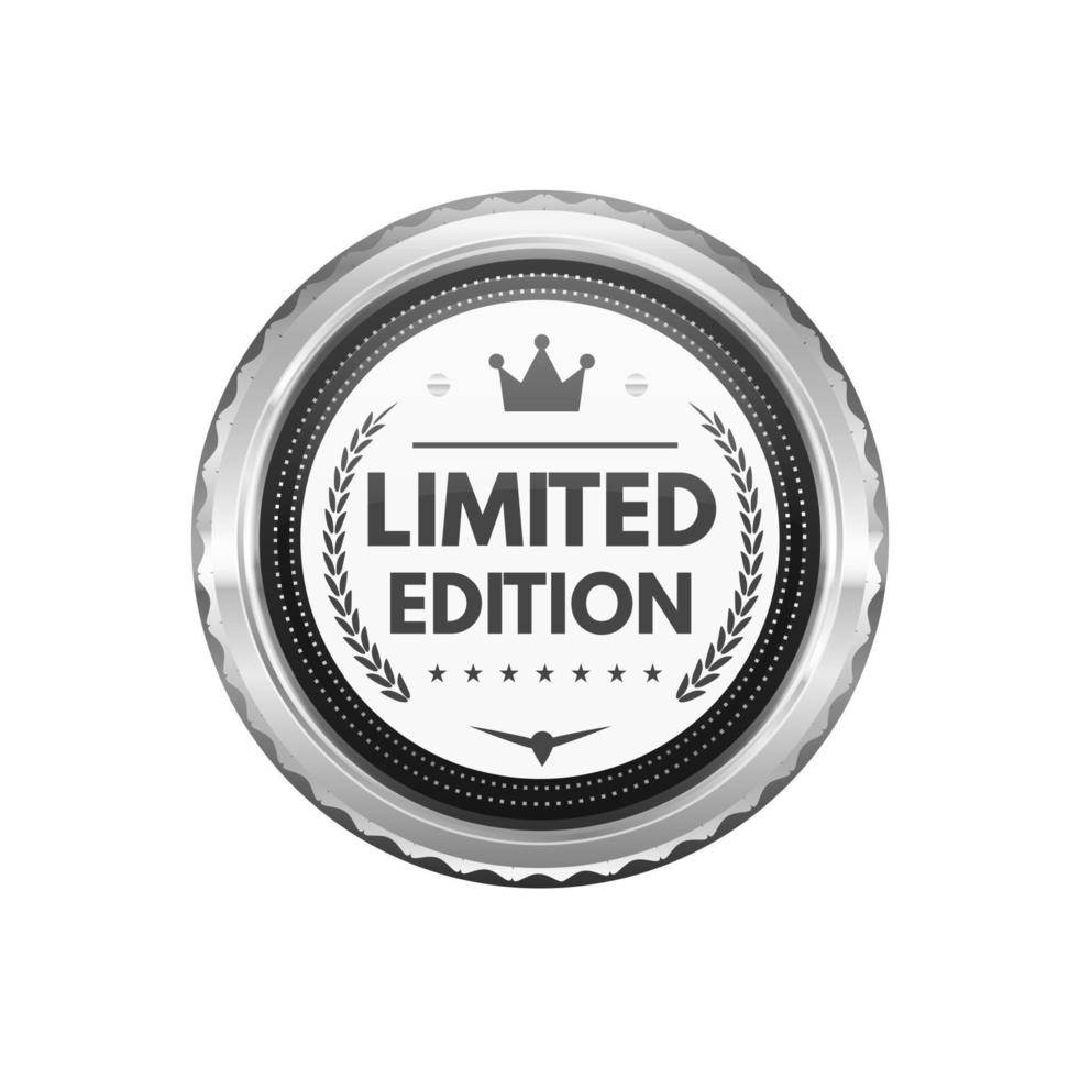 Limited edition silver badge and premium label vector