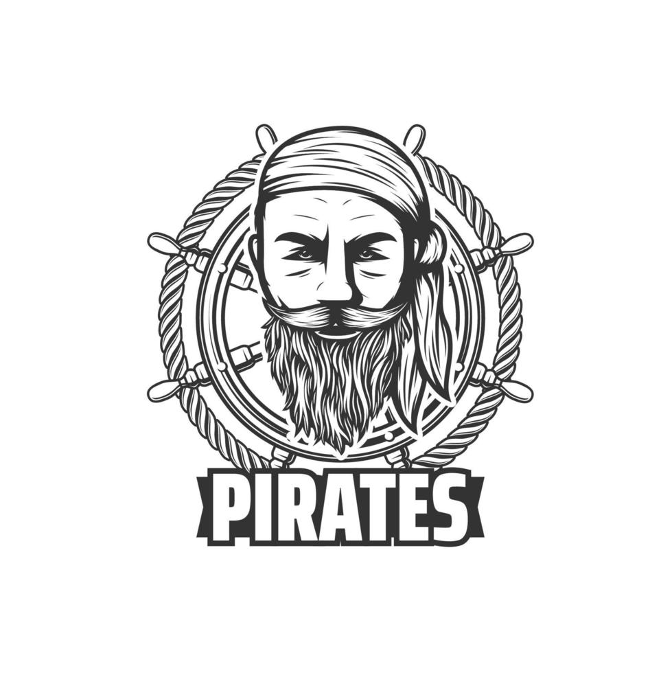 Pirates symbol, corsair or buccaneer vector icon
