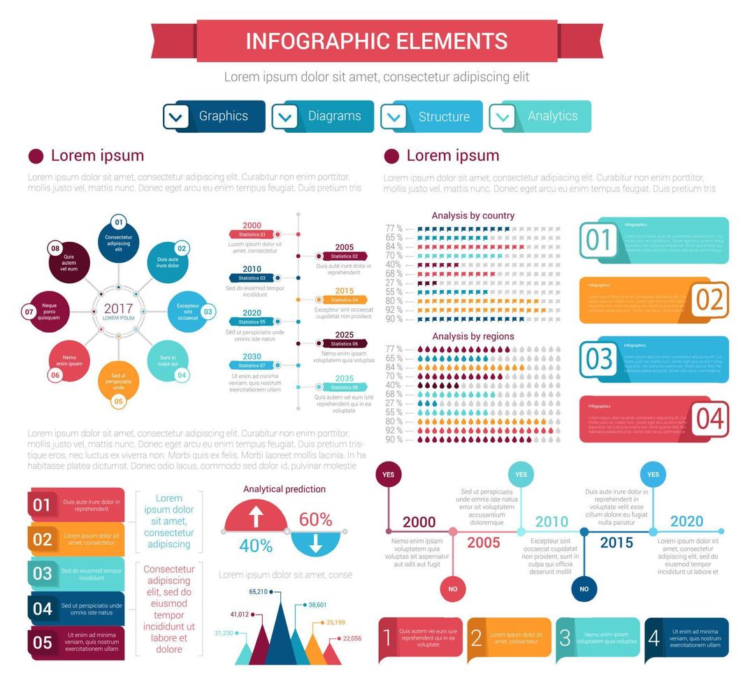 conjunto de elementos infográficos para el diseño de la presentación vector