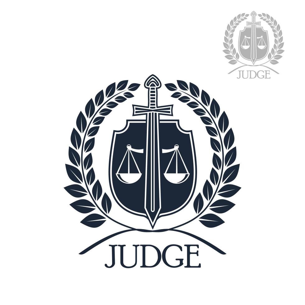 Lawyer firm, judge and law office symbol vector