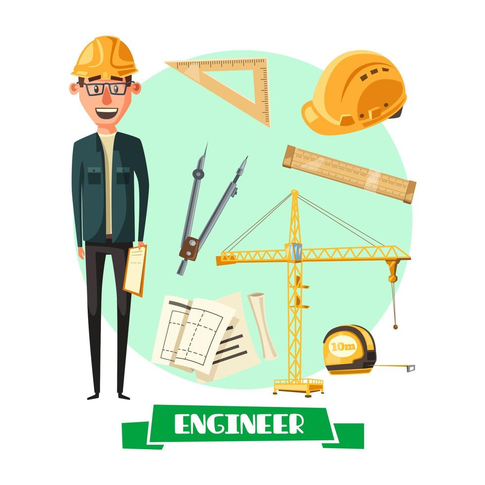 Engineer with tool icon for profession design vector