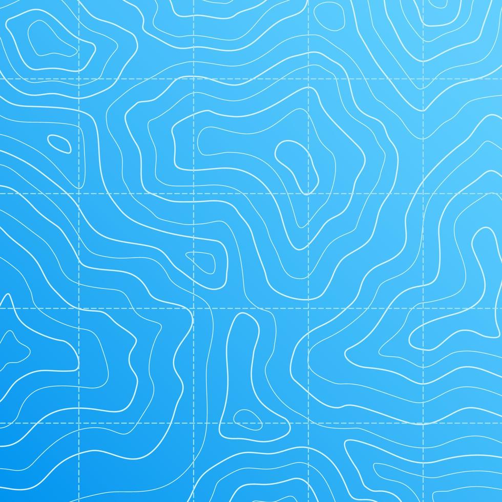 Line contour sea topographic map, blue background vector