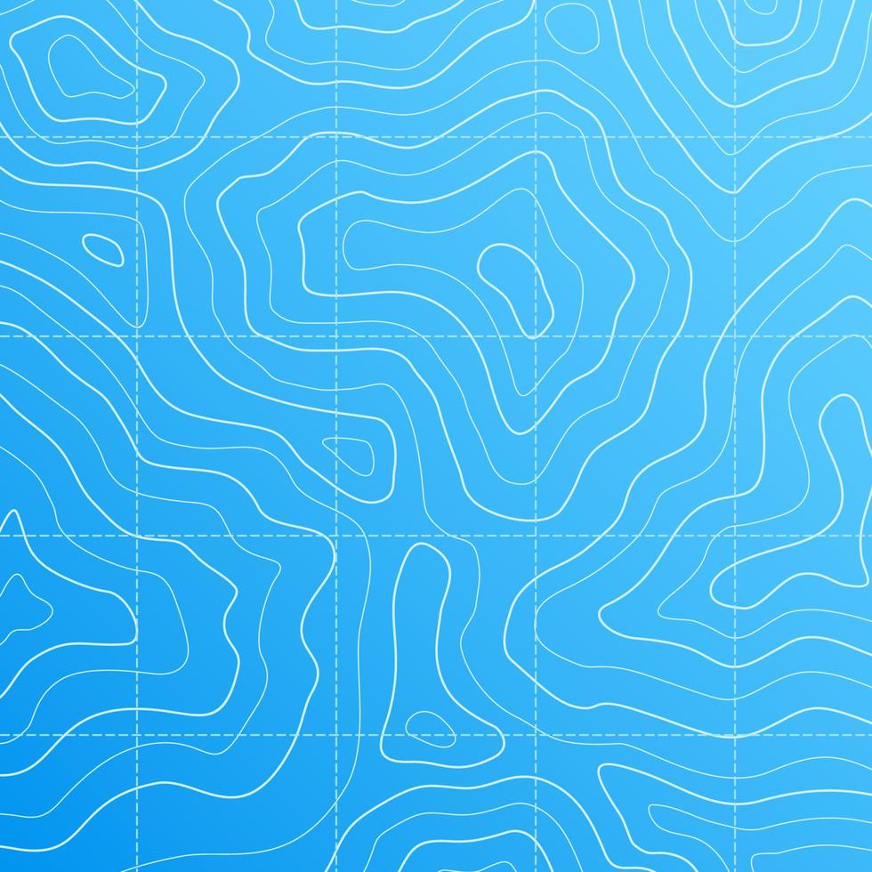 Line contour sea topographic map, blue background vector