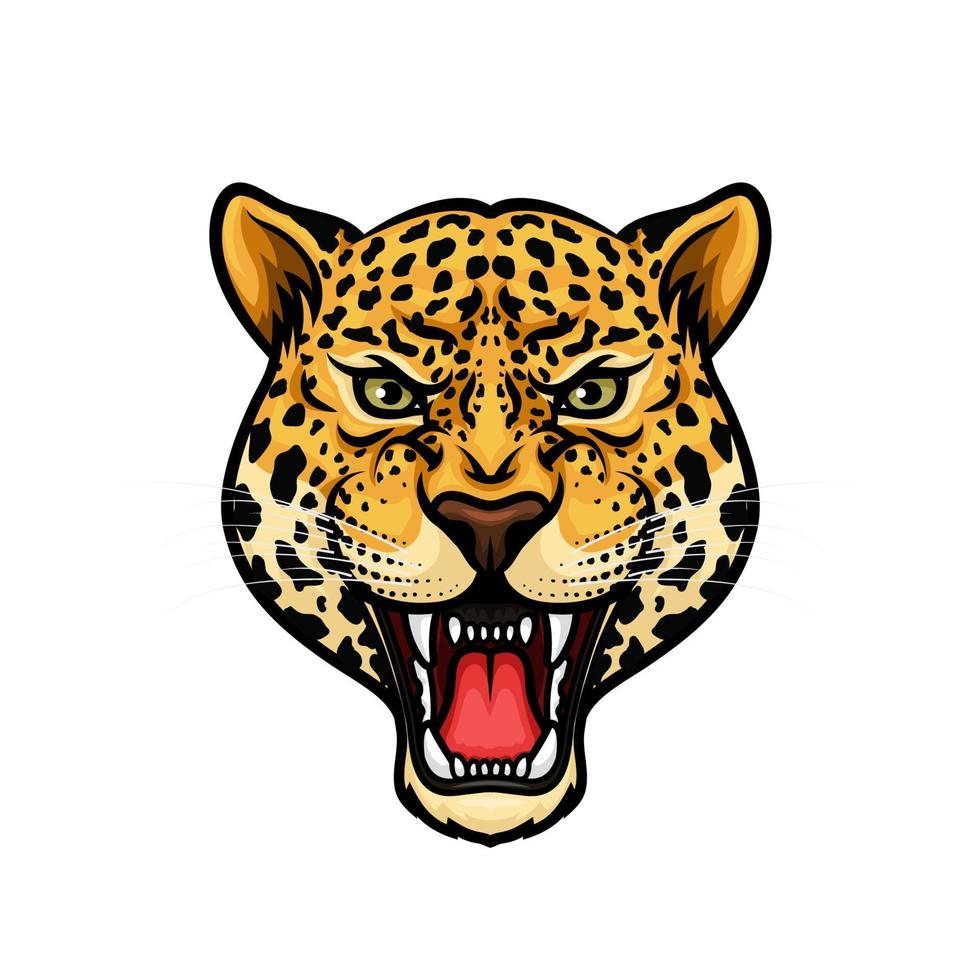 Jaguar head isolated cartoon mascot design vector