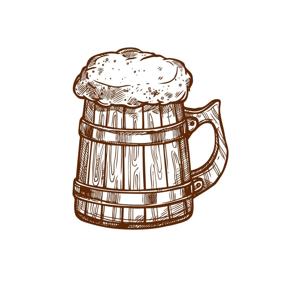 Beer mug vector sketch icon