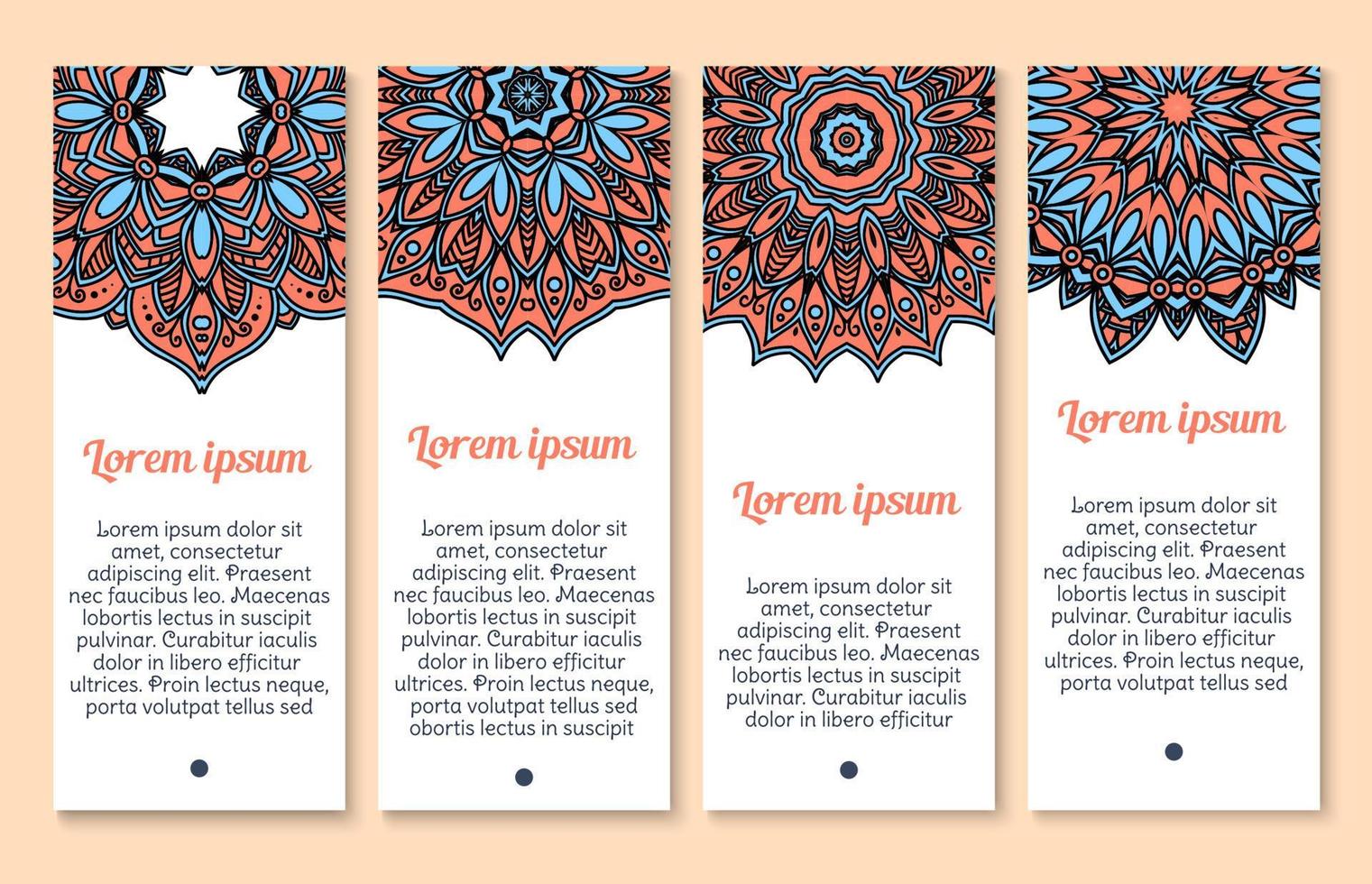 Paisley patrón ornamento vector banners conjunto