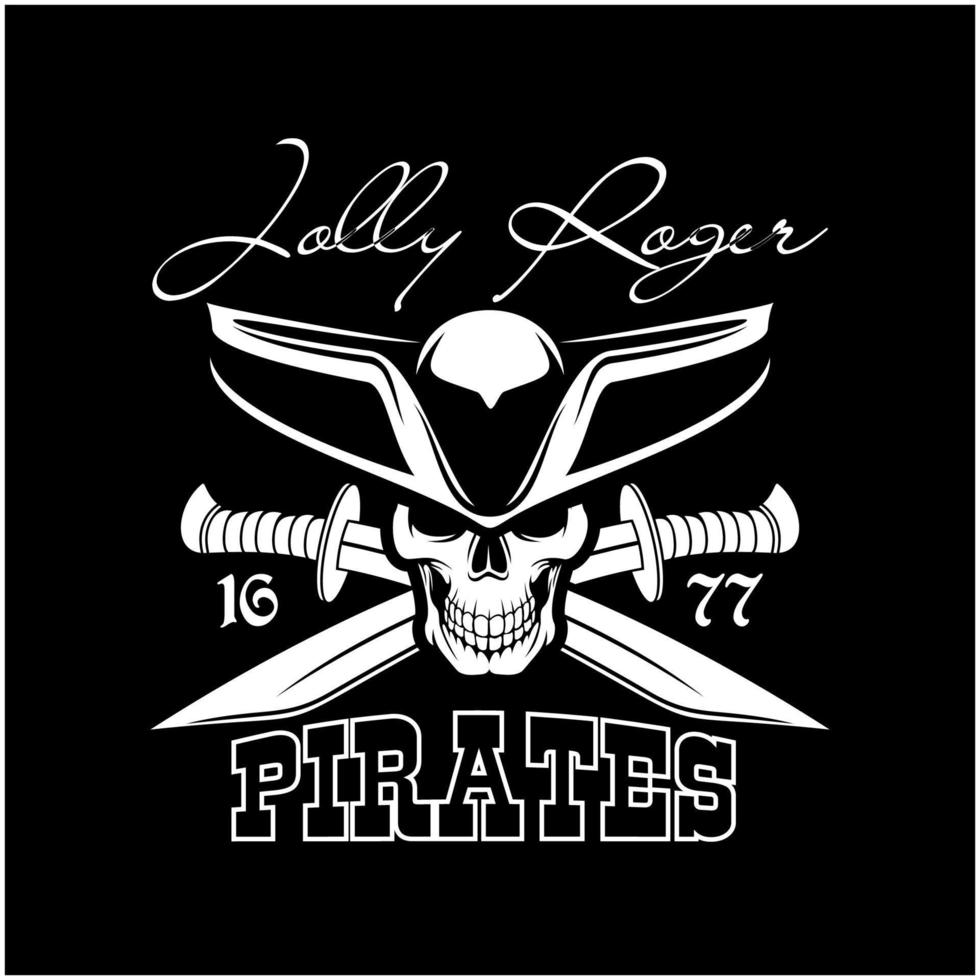 Jolly Roger pirate vector black flag or poster