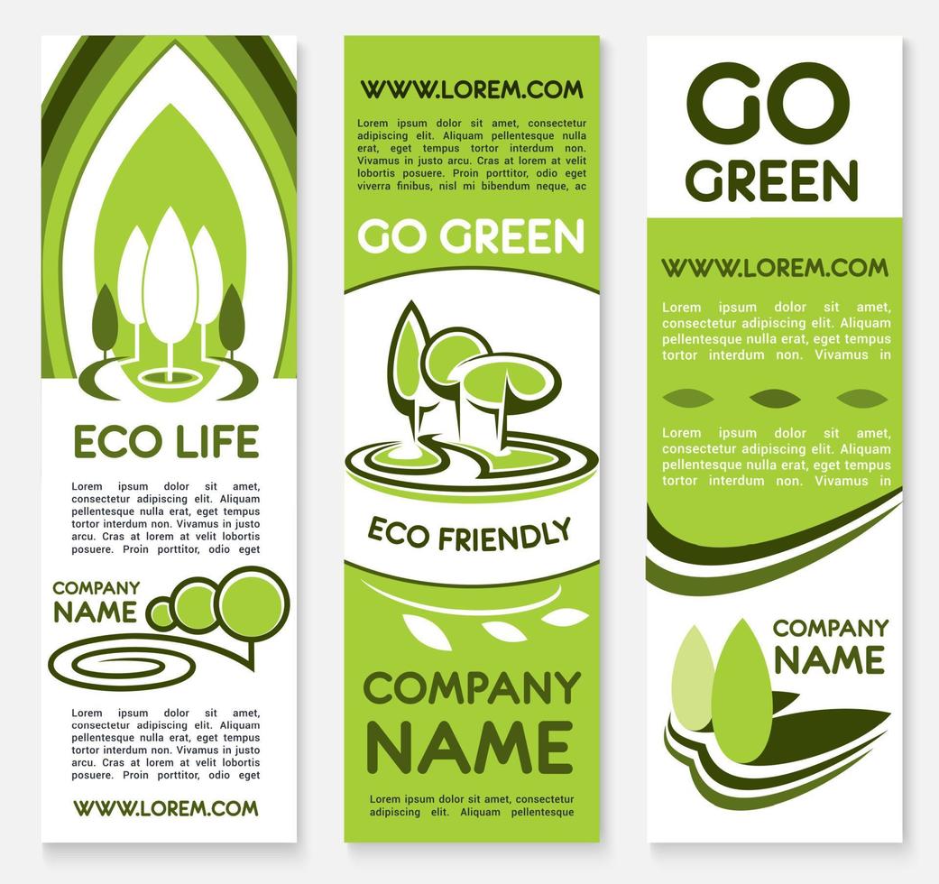 Eco business banner template for ecology design vector