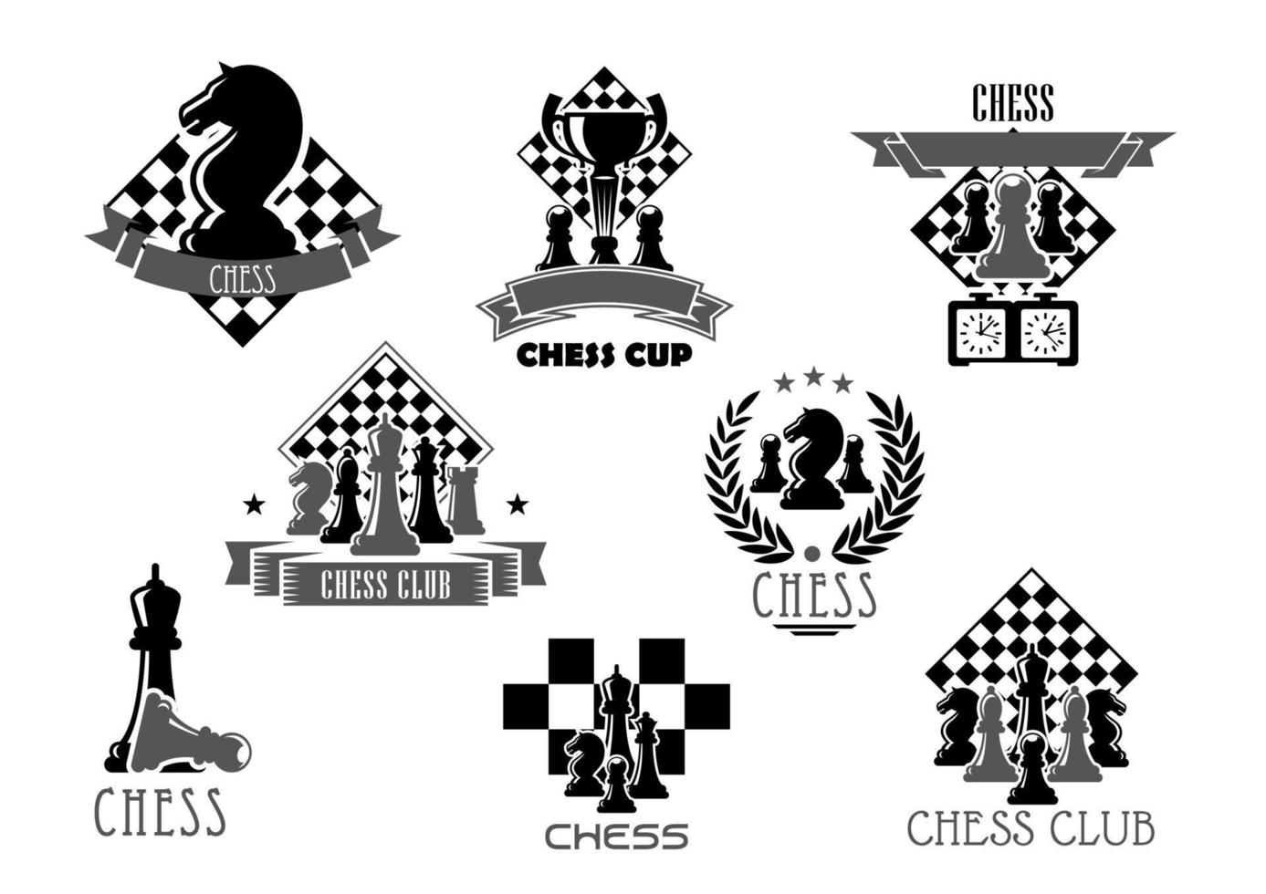 club de ajedrez o ícono de torneo para el diseño deportivo vector