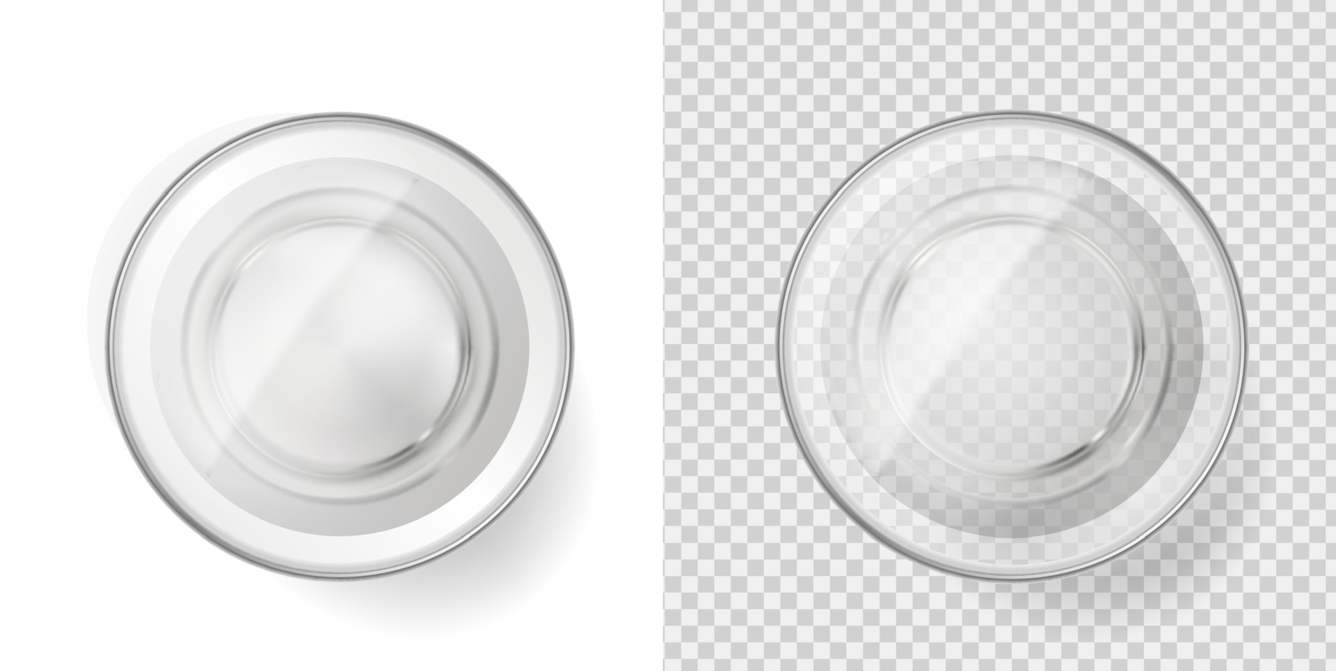 Glass water top view, realistic isolated cup shot 12683031 Vector Art