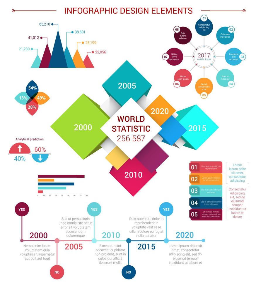 Vector flat infographics design elements template