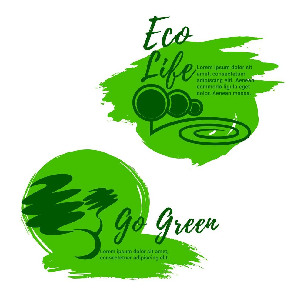 iconos de vector de vida ecológica y medio ambiente verde