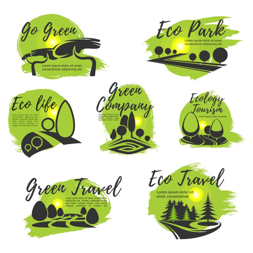 Eco green isolated icon set for ecology design vector