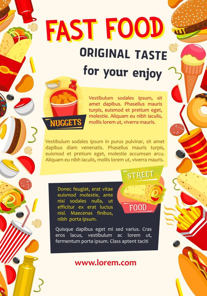 Vector poster for fast food restaurant