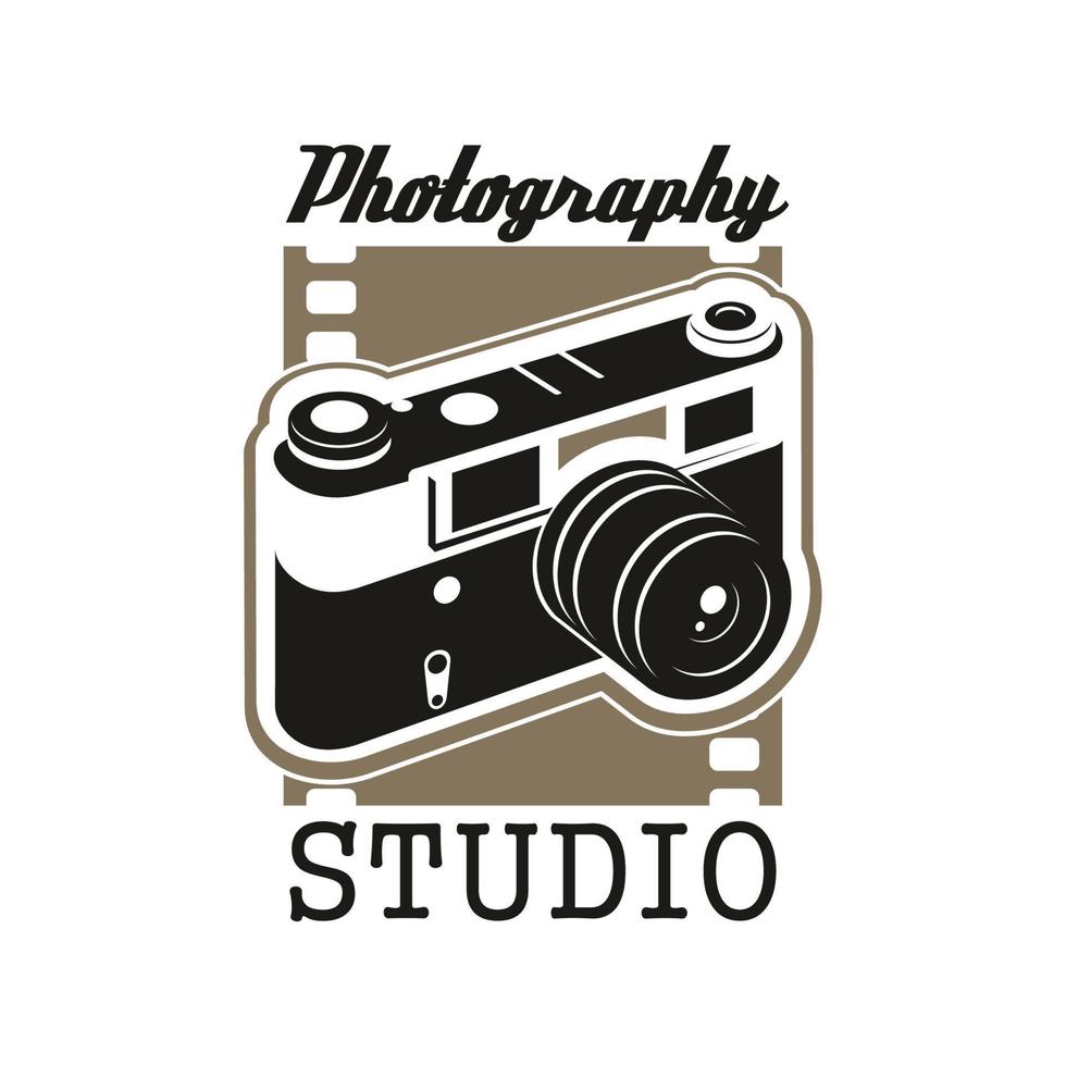 Photo studio icon with isolated retro camera vector