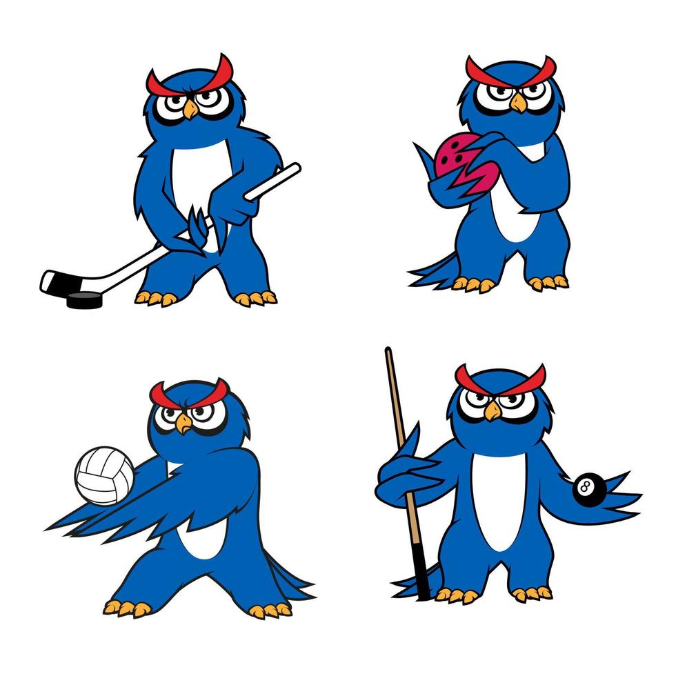 mascota de pájaro búho para club deportivo o diseño de equipo vector
