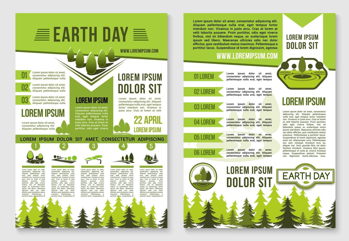 Earth Day brochure template for ecology design vector