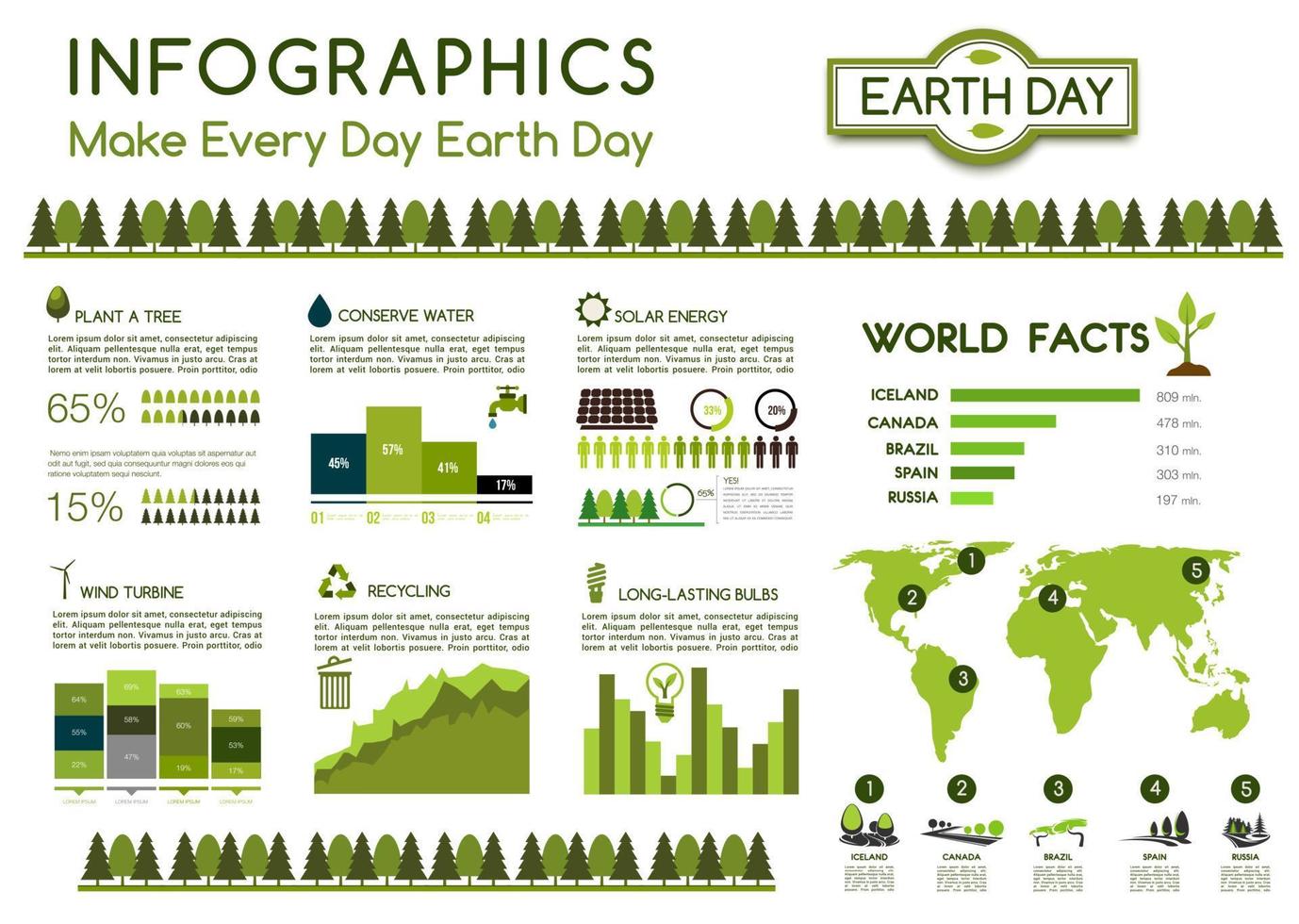 infografías vectoriales sobre medio ambiente naturaleza ecología vector