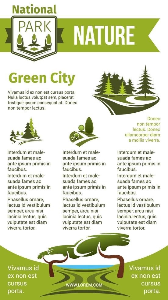 Vector poster for eco park and green city