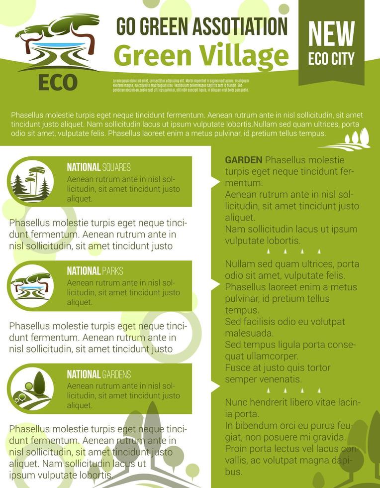 Vector poster for green garden association