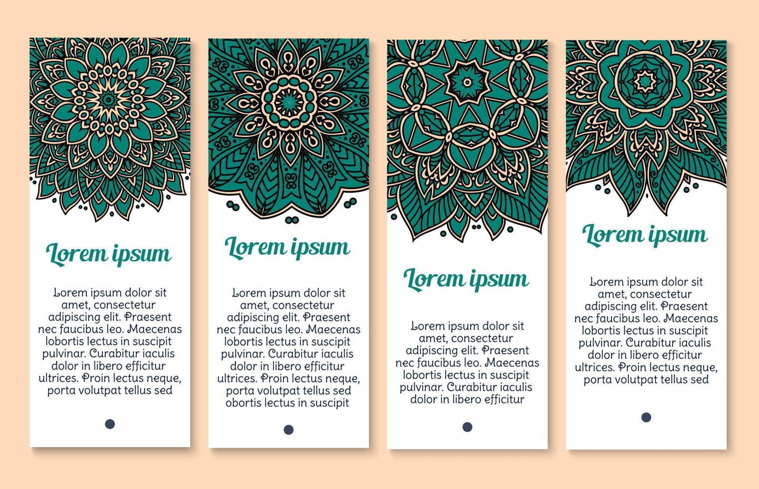 Flower banner template with mandala floral pattern vector