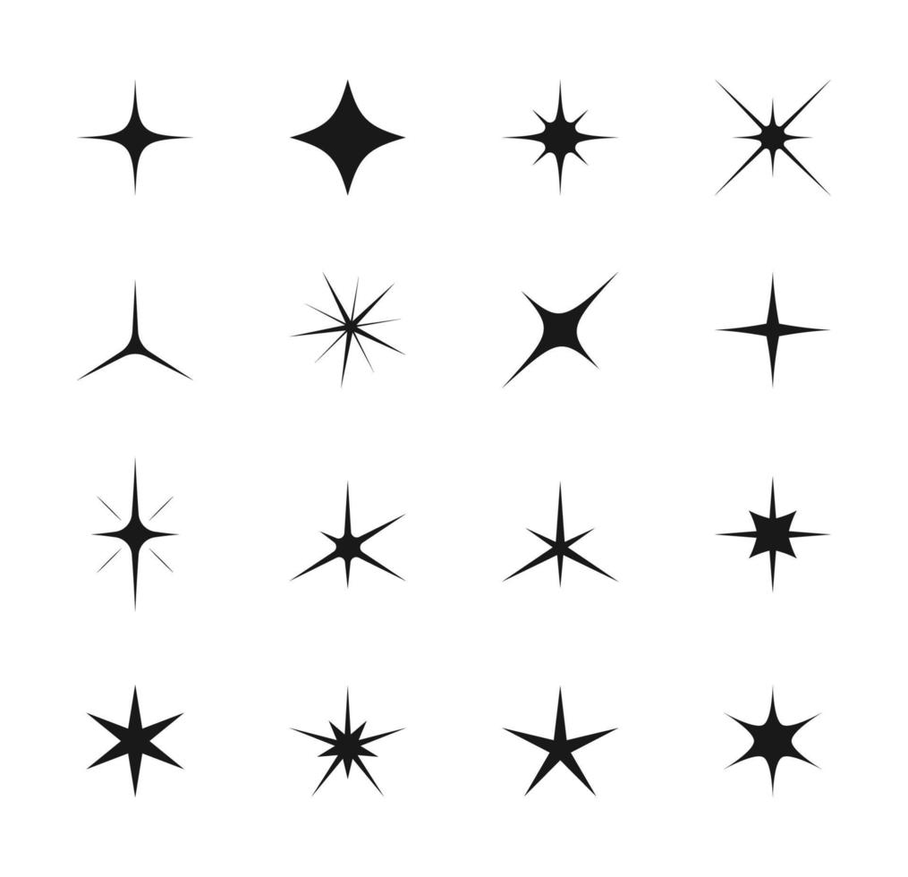 destellos, destellos estelares, estrellas estallan chispas vector