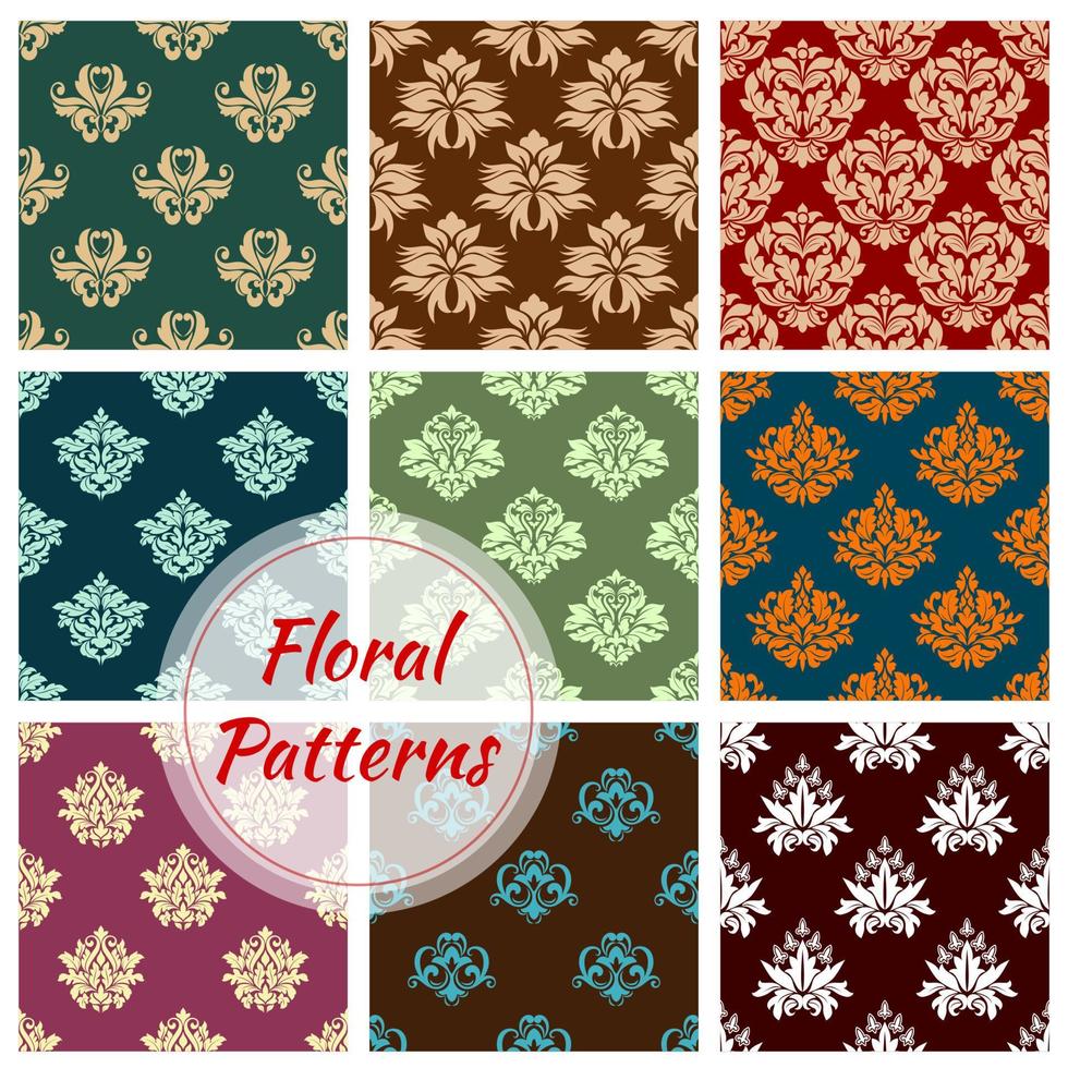 Floral pattern of seamless flower vector ornament