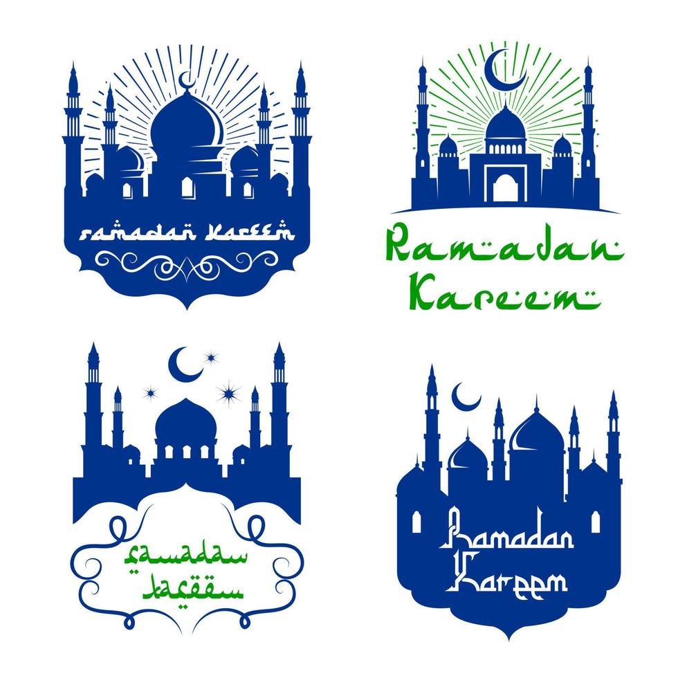 Vector mosque icons for Ramadan Kareem greetings