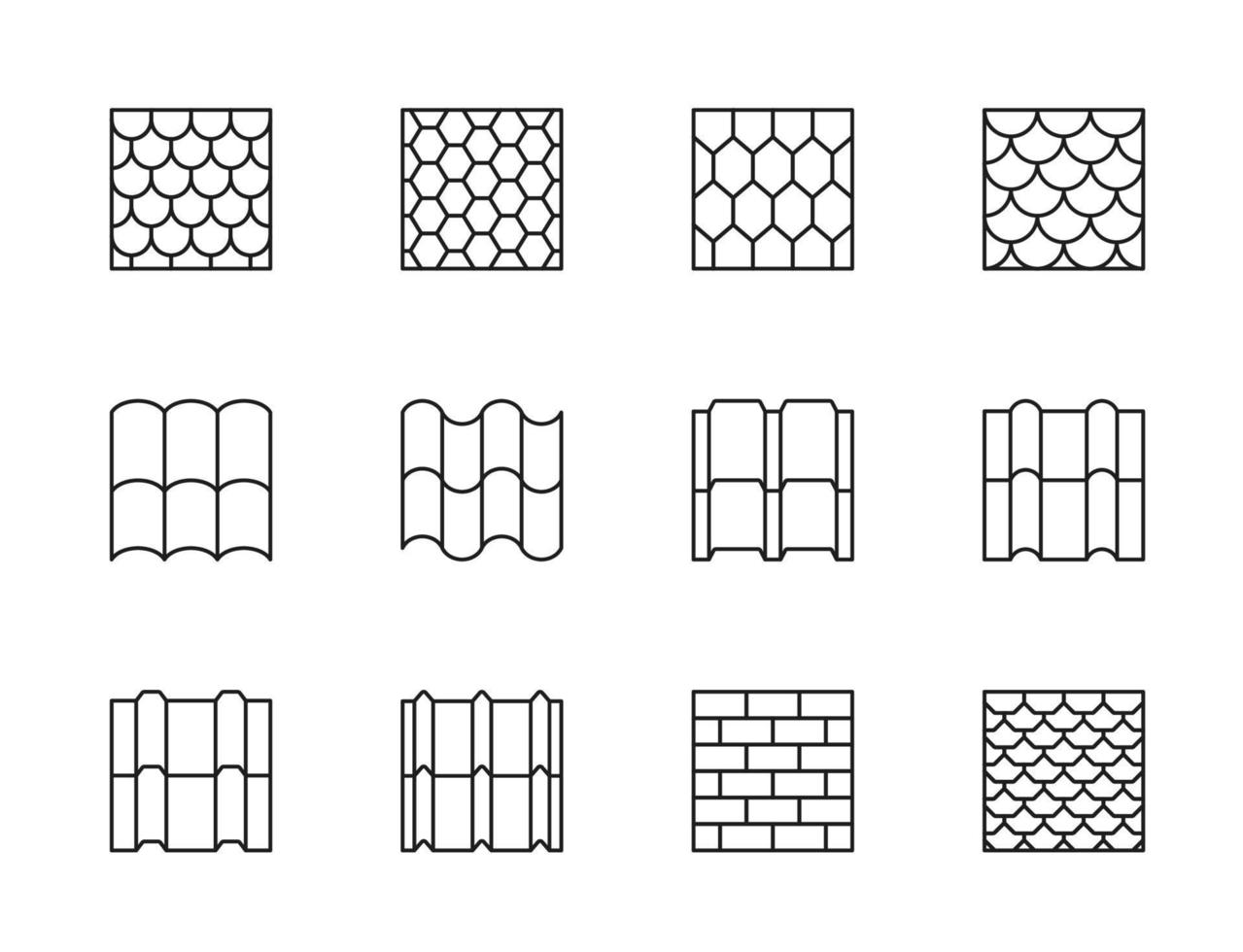 iconos de tejas, hojas superpuestas vectoriales aisladas vector