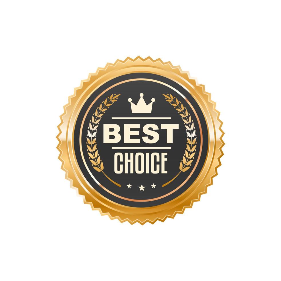 Best choice golden badge and customer choice label vector