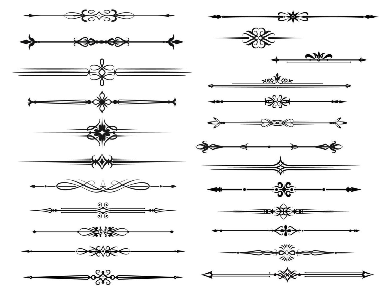 Border and divider set for vintage frame design vector