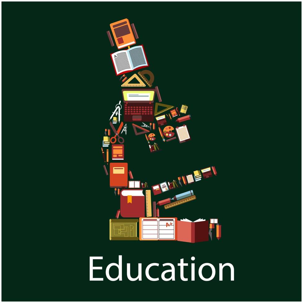 Education and science microscope symbol vector